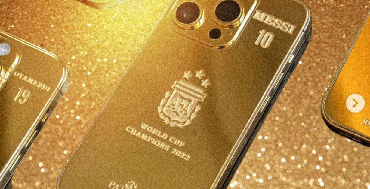 Gold iPhones from Lionel Messi