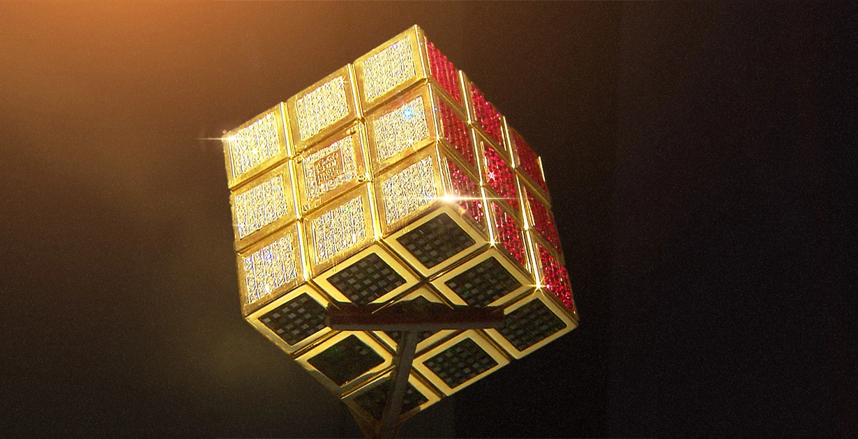 Golden Rubiks Сube: one of a kind!