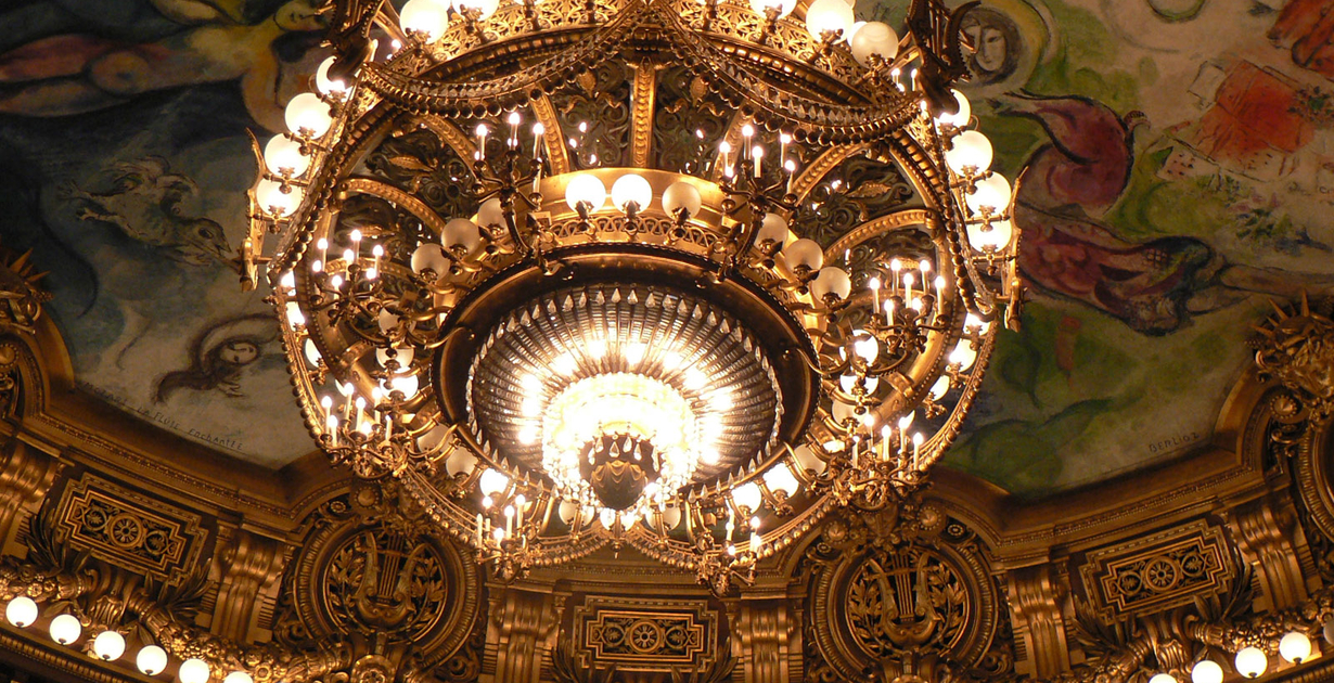 The golden chandelier of the Bolshoi Theater